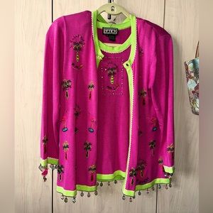 Beach 🌊🏖️🦩🏝️Sweater Set - by Berek 2